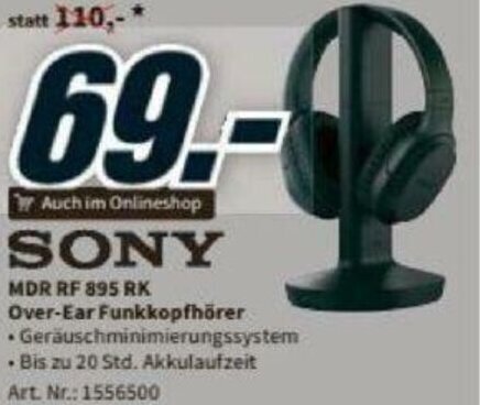 Sony MDR RF 895 RK Angebot bei Media Markt