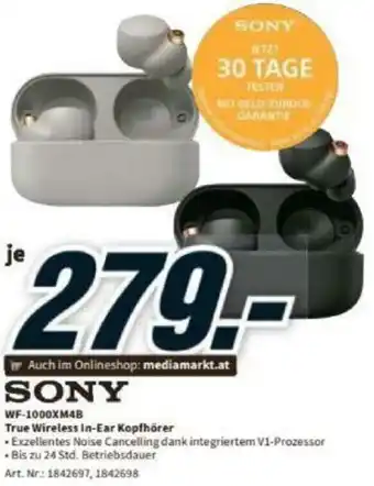 Media Markt Sony WF-1000XM4B True Wireless In-Ear Kopfhörer Angebot