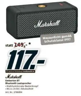 Media Markt Marshall Emberton BT Bluetooth Lautsprecher Angebot