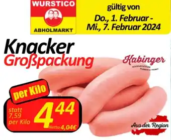 Wurstico Knacker per kilo Angebot