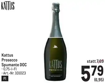 Metro Kattus Prosecco Spumante DOC 0.75L Angebot