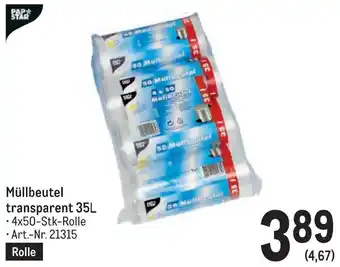 Metro Müllbeutel transparent 35L Angebot