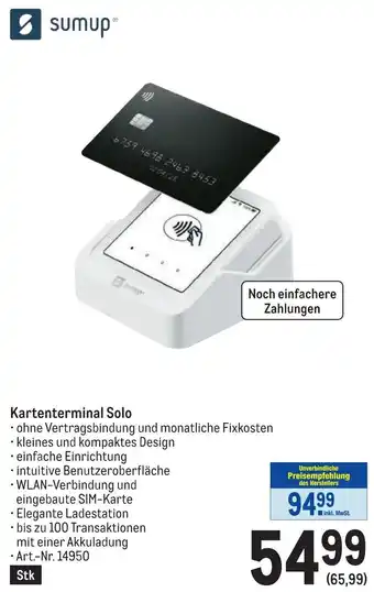 Metro sumup Kartenterminal Solo Angebot