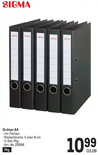 Metro SIGMA Ordner A4 Angebot