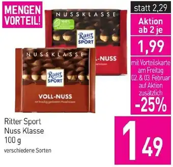 Sutterlüty Ritter Sport Nuss Klasse 100g Angebot