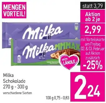 Sutterlüty Milka Schokolade 270 g - 300 g Angebot