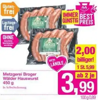 Sutterlüty Metzgerei Broger Wälder Hauswurst 450g Angebot