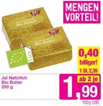 Sutterlüty Ja! Natürlich Bio Butter 250 g Angebot