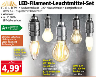 Norma Led Filament Leuchtmittel Set Angebot