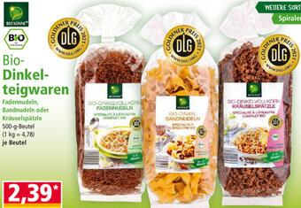 Norma Bio Dinkel Teigwaren 500g Angebot