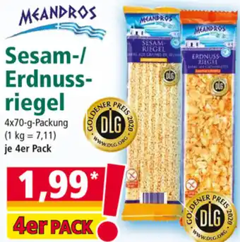 Norma Meandros Sesam Erdnuss Riegel 4x70 g Angebot