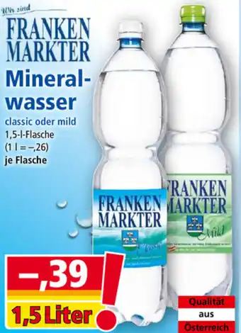 Norma Franken Markter Mineral Wasser 1,5 L Angebot