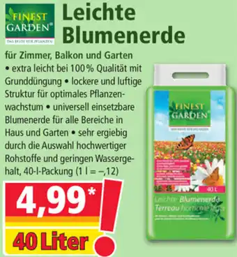 Norma Finest Garden Leichte Blumenerde 40 L Angebot