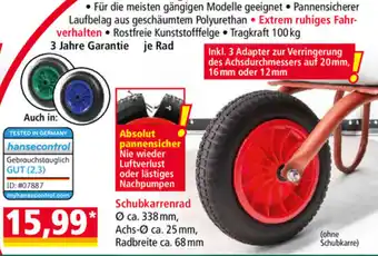 Norma Schubkarrenrad 338 mm Angebot