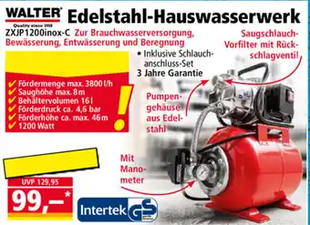 Norma Walter Edelstahl Hauswasserwerk ZXJP1200inox-C Angebot