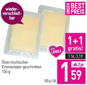 Sutterlüty Österreichischer Emmentaler geschnitten 150 g Angebot