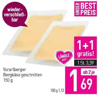 Sutterlüty Vorarlberger Bergkäse geschnitten 150 g Angebot