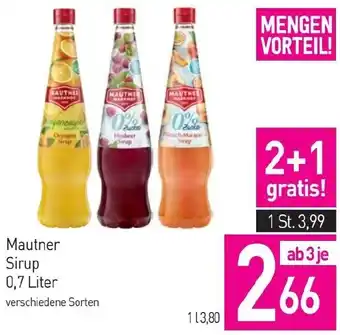 Sutterlüty Mautner Sirup 0.7L Angebot
