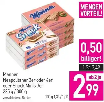 Sutterlüty Manner Neapolitaner 3er oder 4er oder Snack Minis 3er 225g/300g Angebot