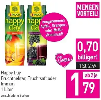 Sutterlüty Happy Day Fruchtnektar, Fruchtsaft oder Immun 1L Angebot