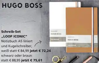 Pagro Diskont Schreib-Set ,,LOOP ICONIC" Notizbuch A5 liniert und Kugelschreiber, weiß Angebot