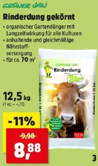 GRÜNER JAN Rinderdung gekörnt 12.5kg