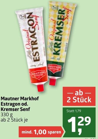 ADEG Mautner Markhof Estragon Od. Kremser Senf 330g Angebot