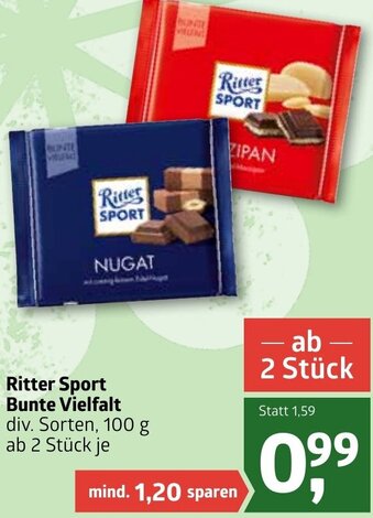 ADEG Ritter Sport Bunte Vielfalt 100g Angebot