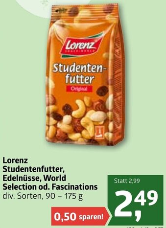 ADEG Lorenz Studentenfutter Edelnüsse,World Selection Od. Fascinations 90-175 g Angebot