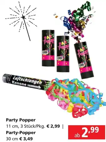 Pagro Diskont Party Popper 11 cm, 3 Stück/Pkg Angebot