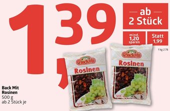 ADEG Back Mit Rosinen 500 g Angebot