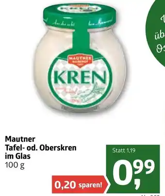 ADEG Mautner Tafel Od. Oberskren Im Glas 100 g Angebot