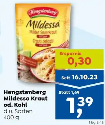 ADEG Hengstenberg Mildessa Kraut od. Kohl 400 g Angebot