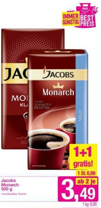 Sutterlüty Jacobs Monarch 500g Angebot