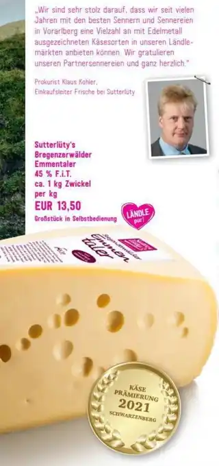 Sutterlüty Sutterlüty's Bregenzerwälder Emmentaler 1 kg Angebot