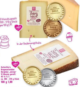 Sutterlüty Sutterlüty's Bregenzerwälder Bergkäse Angebot