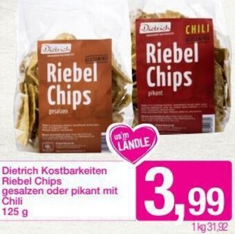 Sutterlüty Dietrich Kostbarkeiten Riebel Chips Gasalzen Oder Pikant Mit Chili 125g Angebot
