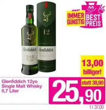 Sutterlüty Glenfiddich 12yo Single Malt Whisky 0,7 Liter Angebot