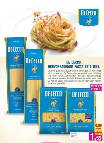Sutterlüty De Cecco Teigwaren 500g Angebot