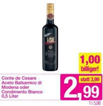Sutterlüty Conte De Cesare Aceto Balsamico Di Modena Oder Condimento Bianco 0,5 Liter Angebot