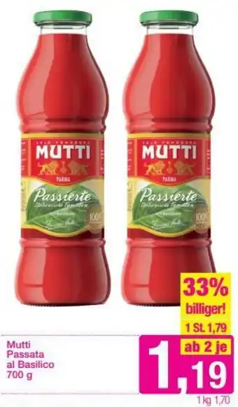 Sutterlüty Mutti Passata Al Basilico 700g Angebot