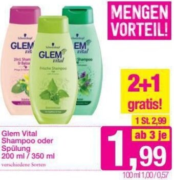 Sutterlüty Glem Vital Shampoo oder Spülung 200ml/ 350ml Angebot