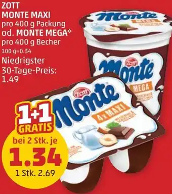 PENNY ZOTT MONTE MAXI pro 400 g Angebot