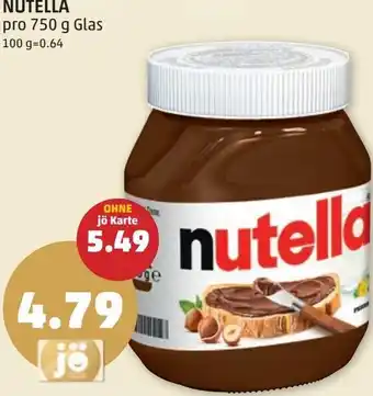 PENNY NUTELLA pro 750 g Glas Angebot