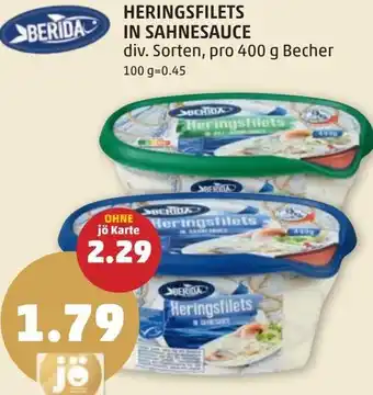PENNY HERINGSFILETS IN SAHNESAUCE Angebot