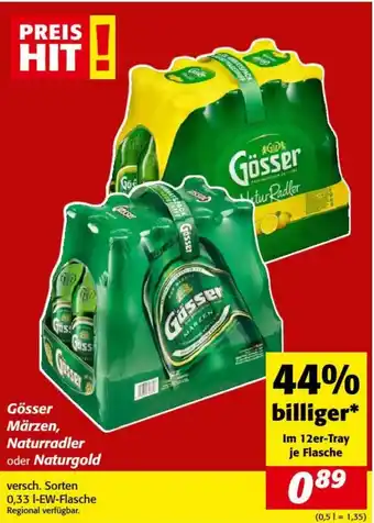 Nah&Frisch Gösser billiger Märzen, Naturradler oder Naturgold Angebot