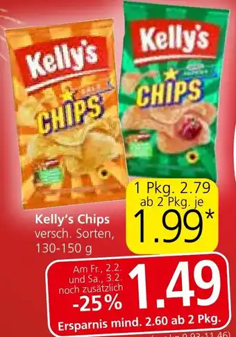 Strasser Markt Kelly's Chips 130-150 g Angebot