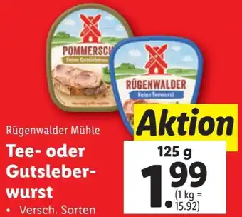 Lidl Tee- oder Gutsleber- wurst 125g Angebot