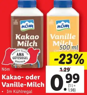 Lidl Kakao- oder Vanille-Milch Angebot