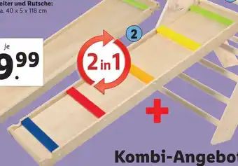 Lidl 2-in-1 Leiter und Rutsche: Maße: ca. 40 x 5 x 118 cm Angebot